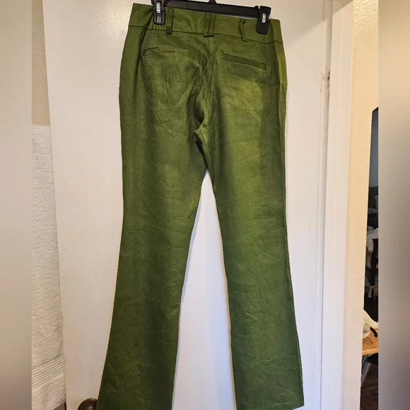 New York & Company Green Linen Boot Cut Pants - Picture 2 of 4
